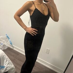 Garage Black Lace crochet midi Dress holiday